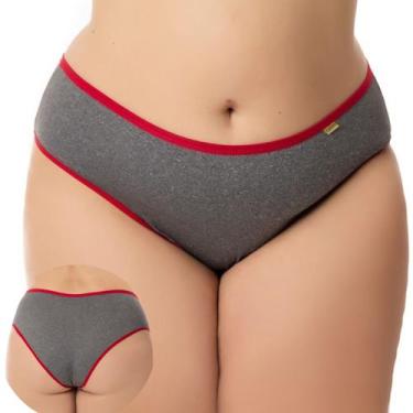 Imagem de Calcinha poliéster mescla Monaliza plus size tamanhos 46/48/50/52/54/5