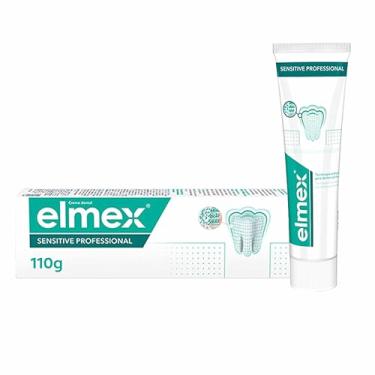 Imagem de elmex creme dental para dentes sensíveis Sensitive Professional, com fórmula Pro-Argin + Fosfato de Zinco para cuidado eficaz da sensibilidade nos dentes, 110g