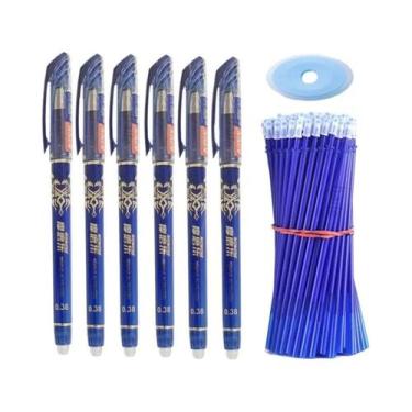 Imagem de Canetas Gel Apagáveis Pretas E Azuis 57 Peças/Conjunto 0.5mm Esferográ