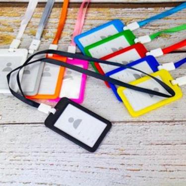 Imagem de Porta Crácha Retrátil Credencial Vertical  Para Cartão de Identificaçã