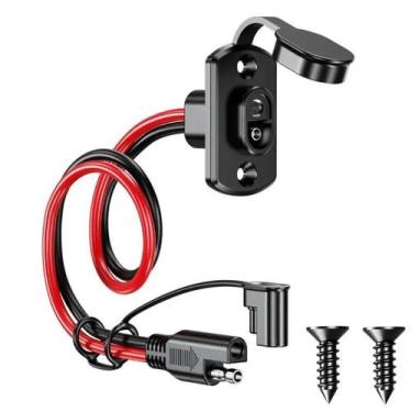 Imagem de Cabo Adaptador SAE 12AWG Macho Para Fêmea 30cm Com Conector Rápido Par