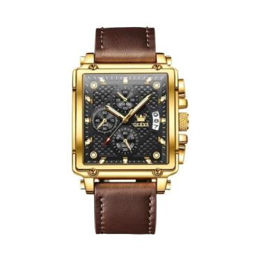 Imagem de Relógio De Pulso Masculino De Luxo OLEVS, Quadrado, À Prova d'Água, Lu