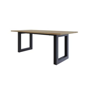 Imagem de Mesa de Jantar Bronx R 200x90x77cm - Compace, Vermont OAK/Est.Preta
