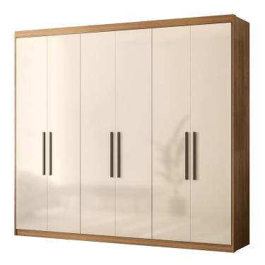 Imagem de Guarda Roupa Venice 6 Portas, 2 Gavetas E 4 Cabideiros Amêndola Off White - Demóbile Amêndola Off White