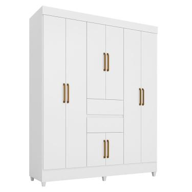 Imagem de Guarda Roupa Casal Munique 8 Portas E 2 Gavetas Branco - Demóbile Branco