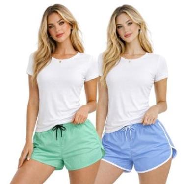 Imagem de Kit com 2 Shorts Femininos em Tactel Leve de Uso Versátil e Ajuste Seguro-Feminino