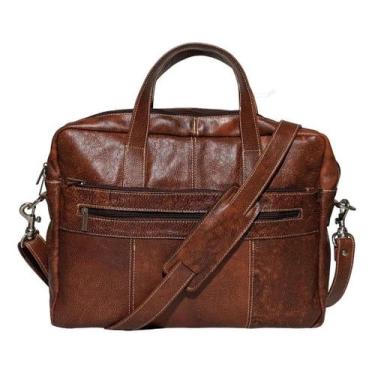 Imagem de Bolsa Médica Couro Executiva Pasta Transversal Em Couro Porta Notebook