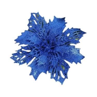 Imagem de Pingente De Flor Artificial Com Glitter Para Árvore De Natal 11cm 510 