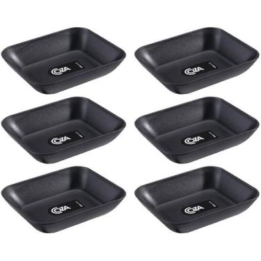 Imagem de 6 Mini Molheiras Petisqueiras Essential Coza 10x9cm Preto Sushi Plásti
