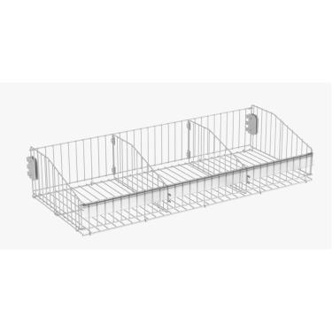 Imagem de Cesto Para Gondola FIT 37x90 cm Duas Divisoria Branco