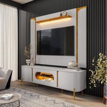 Imagem de Rack com Painel até 75 Polegadas 193cmx180cm Pés em Aço Juquehy Maresi