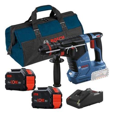 Imagem de Kit Martelete Rompedor Bosch Gbh 187-li Com 2 Baterias 12ah Neutra 18v