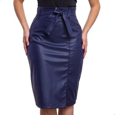 Imagem de Saia material sintético Evangélica Com Lacinho Tamanho:EXGCor:Azul-esc