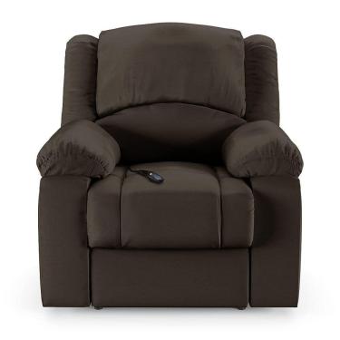 Imagem de Poltrona Do Papai Reclinável Sala De Cinema Barcelona Controle Elétrico Usb Pu Marrom