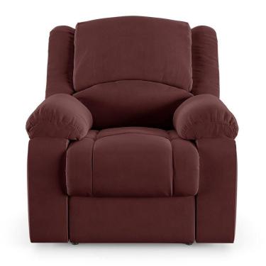 Imagem de Poltrona Do Papai Reclinável Sala De Cinema Barcelona Touch Massagem Usb Veludo Vinho