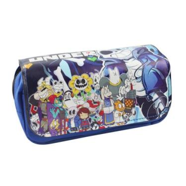 Imagem de Estojo para lápis Undertale Sans Cartoon Anime Poliéster 20x9x6,5cm - 