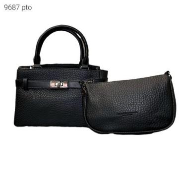 Imagem de Bolsa Feminina de Mão e Transversal Kit 2 pçs com Bolsinha de Alça Lon