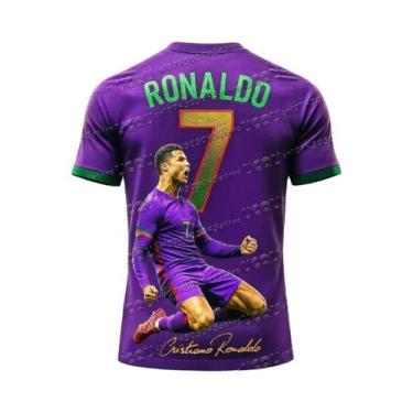 Imagem de Camisa De Futebol Ronaldo Impressa Em 3D, T-Shirt De Treino Respirável