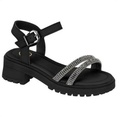 Imagem de Sandália Tamanco Infantil Molekinha Tratorada Strass Brilho Estilosa Feminina-Feminino