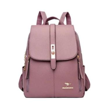 Imagem de Mochila De Couro Feminina De Grande Capacidade, Estilo Vintage, Mochil