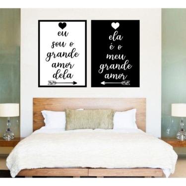 Imagem de Kit 2 Quadros Decorativos Amor Um do Outro