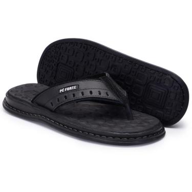 Imagem de Chinelo Masculino Couro Ortopédico Antistress Macio Leve Confortável-Masculino
