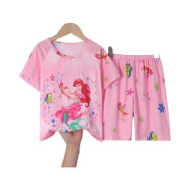 Imagem de Conjuntos De Pijamas De Verão Para Meninas Com Estampa De Desenhos Ani