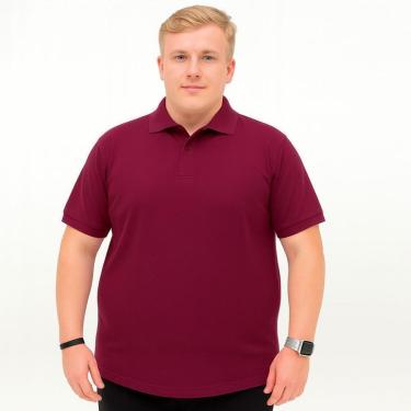 Imagem de Camisa Gola Polo Plus Size Piquet Masculina Camiseta 50% Algodão 50% Poliéster Com Botoes Basica-Masculino