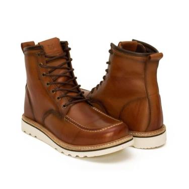 Imagem de Bota Coturno Vintage Masculino Couro - RANCLAFE URBAN SHOES, Laranja, 