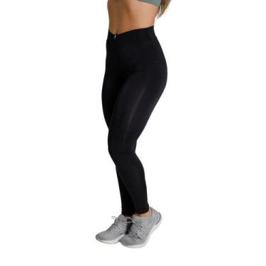 Imagem de Leggin Com Ziper Frontal Trilogos Griffa, G, Preto