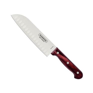 Imagem de Faca Santoku 7 Pol. Polywood Tramontina 21179 197 Castanho