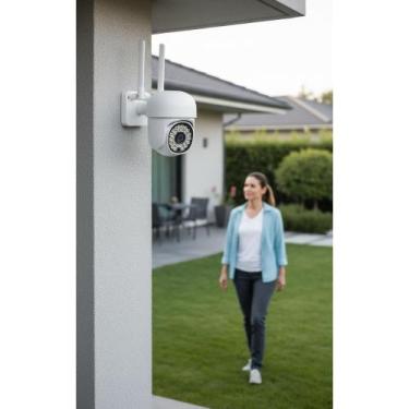 Imagem de Câmera Segurança 360 Wi-Fi Prova D'água Alarme Branca - Congratulation