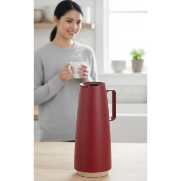 Imagem de Bule Térmico 1L Vidro Vermelho: Café Quente Por Horas! - Congratulatio