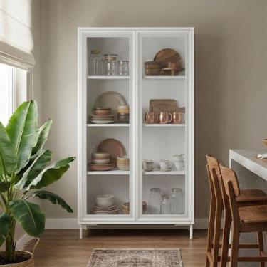 Imagem de Cristaleira Estante Alta Refresh 148,5cm com 2 Portas de Vidro e 3 Pra