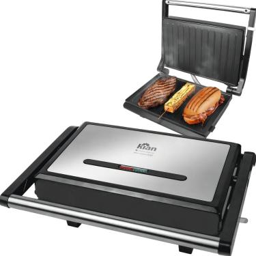 Imagem de Sanduicheira Grill Panini Kian Chapas Duplas 3 em 1 127V 1200W Inox