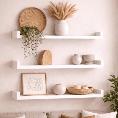 Imagem de Nicho Decorativo De Parede Sala Porta Retrato objetos Prateleira Reta 