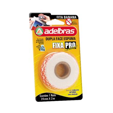 Imagem de Fita Adesiva Dupla Face Adelbras com Espuma Uso Interno 2mx24mm