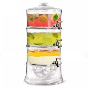 Imagem de Suqueira Tripla Acrílica 3 Em 1 10,5 Litros  Dispenser Multiuso Empilh