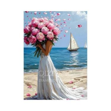 Imagem de Kit De Pintura Diamante 5D Para Adultos Iniciantes: Barco À Vela No Ma