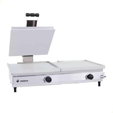 Imagem de Sanduicheira Conjugada a Gás GLP SCG90A para Lanches Profissionais com Chapa em Alumínio Fundido Inox Venâncio