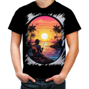 Imagem de Camiseta Colorida Pesca Esportiva Pôr do Sol Peixes 16 - Kasubeck Stor