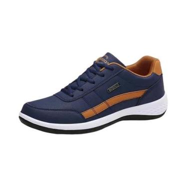 Imagem de Sapatos Casuais Masculinos De Couro Com Cadarço Para Esportes Ao Ar Li