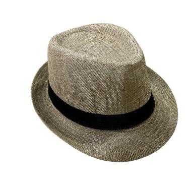 Imagem de Chapéu Panamá Fedora OEM 1603 em Palha Sintética Tamanho Único 58 Bege Aba Curta Social Clássico Unissex