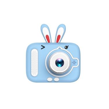 Imagem de Câmera de Vídeo Digital Infantil Unicórnio com Estojos de Silicone Hd 1080p Coelho Azul OEM