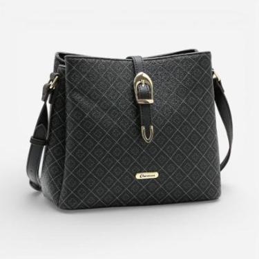 Imagem de Bolsa Feminina Chenson Transversal Elemento Gráfico Preta-Feminino