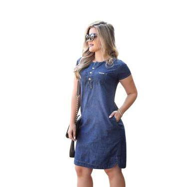 Imagem de Vestido Feminino Jeans... Vista-se Com Estilo. - Moda Feminina, Azul, 