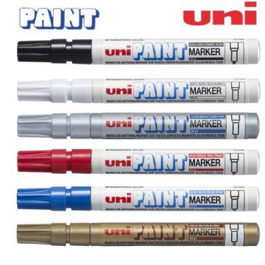Imagem de Caneta Marcador Permanente Uni Paint Marker Px21 C/ 6 Cores