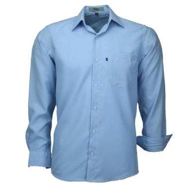 Imagem de Camisa Social Amil Microleve Masculina Clássica Manga Longa Não Amassa