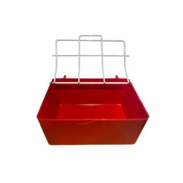 Imagem de Comedouro Com Grade Psitacídeos - 500ml - Vermelho  Ornamental