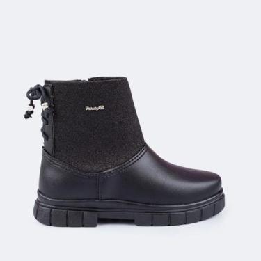 Imagem de Bota Coturno Infantil Menina Lucky Cordão Preta Pampili, 29